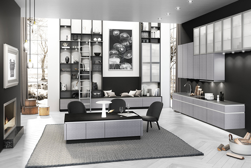 modern-european-cabinetry-portland-oregon-home living room and cabinets interior design